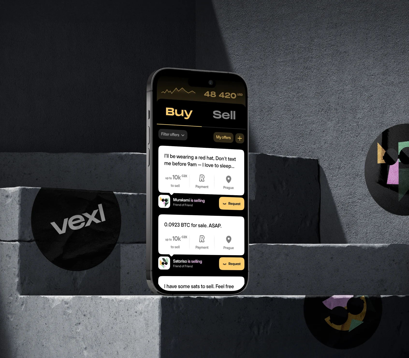 Vexl – Bitcoin marketplace identity preview
